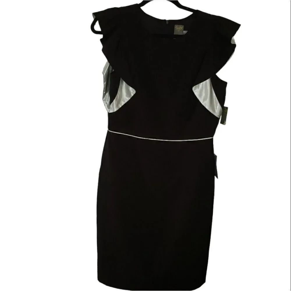 Taylor Black and Ivory Cocktail Dress